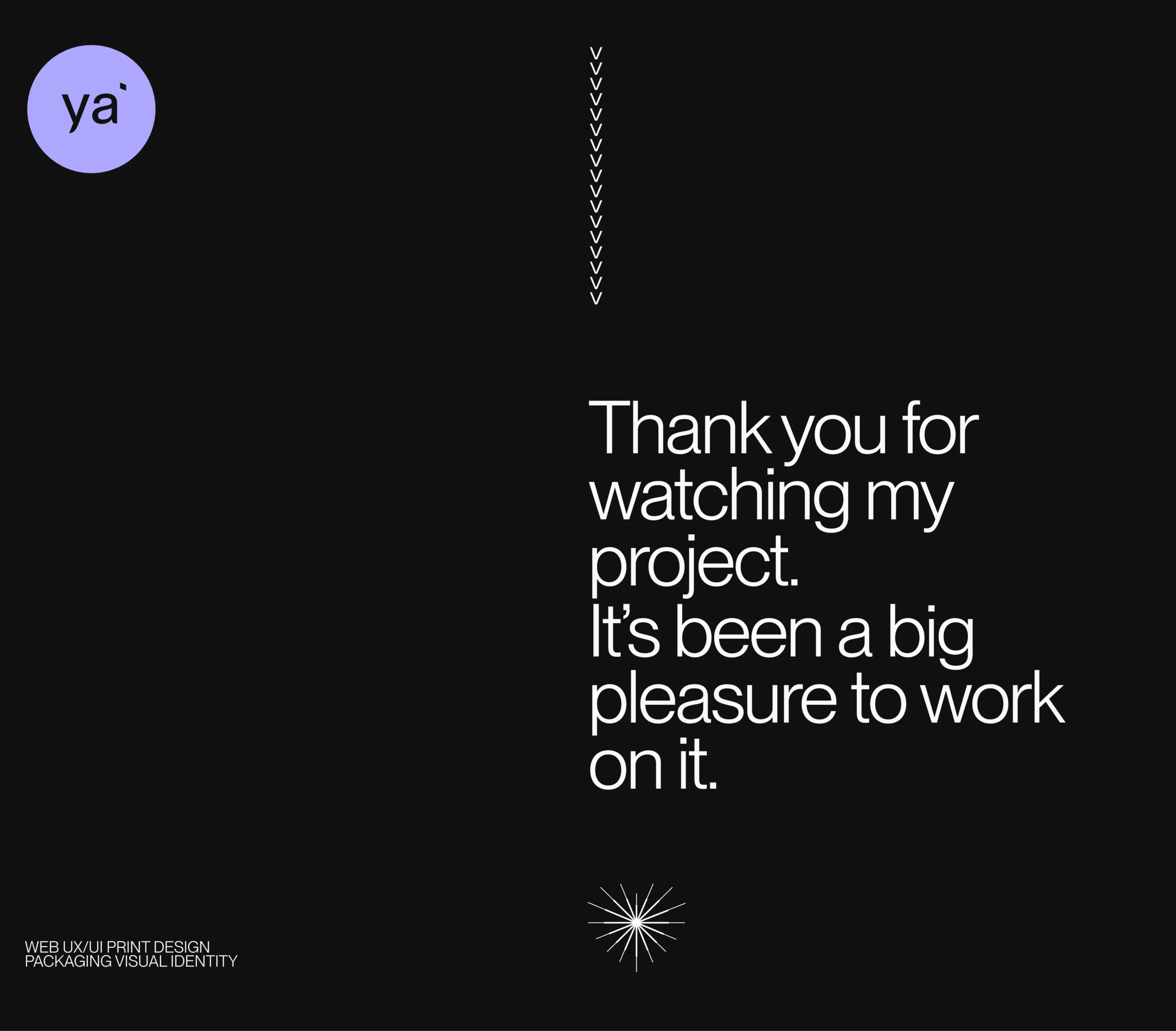 Minimal black screen with Yallo branding and thank you message