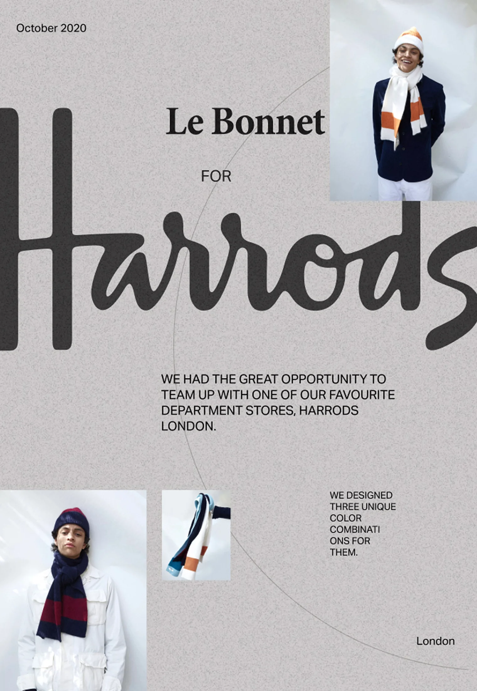 minimalist fashion poster for Le Bonnet and Harrods collaboration