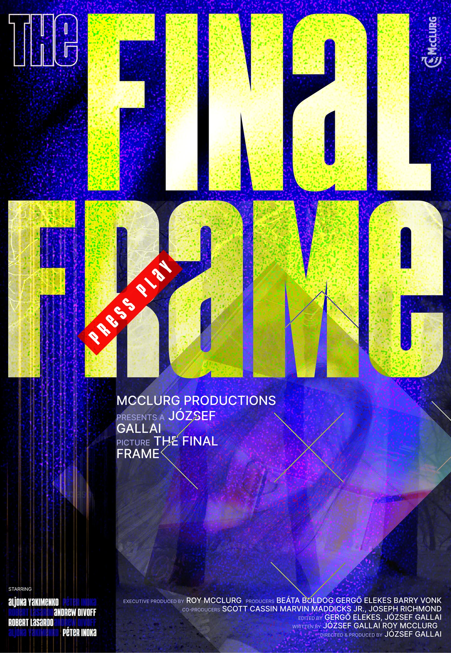 glitch poster with bold typography and surveillance aesthetic The Final Frame